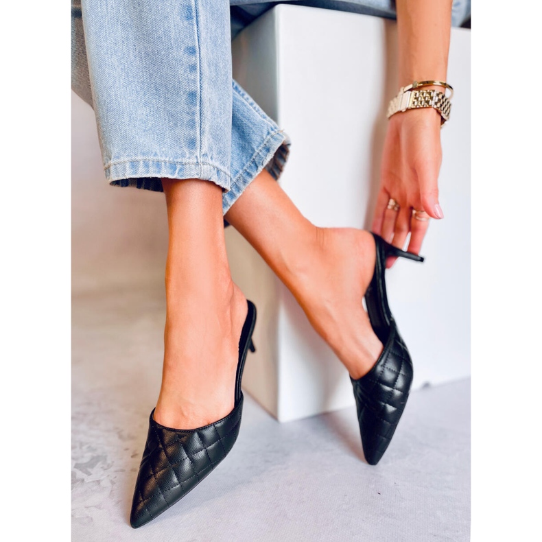 Prošivene štikle Gloria Black crna 1