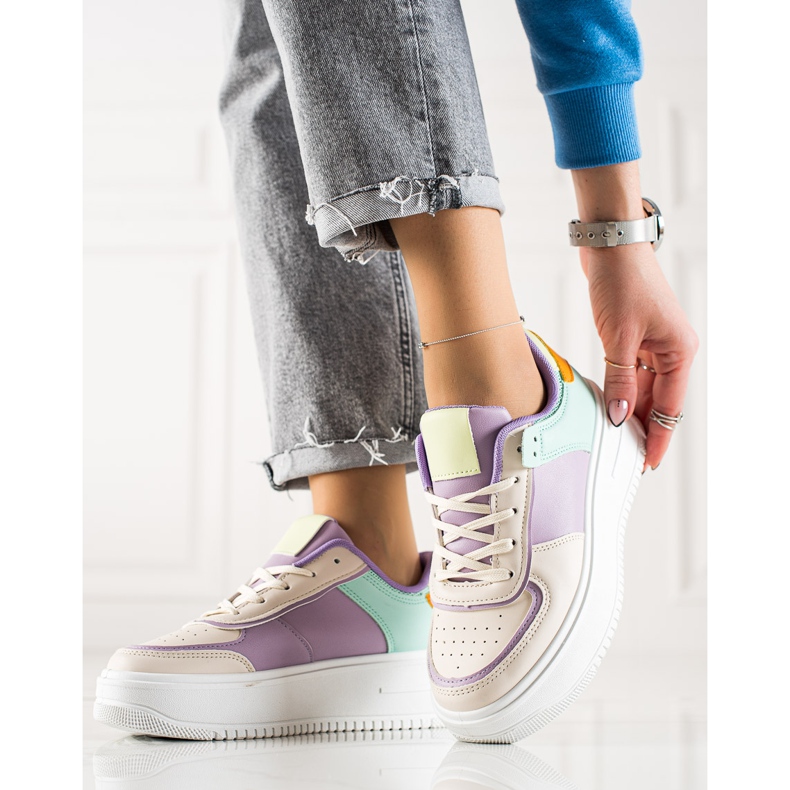 TRENDI Modne tenisice na širokoj platformi bež višebojan 1