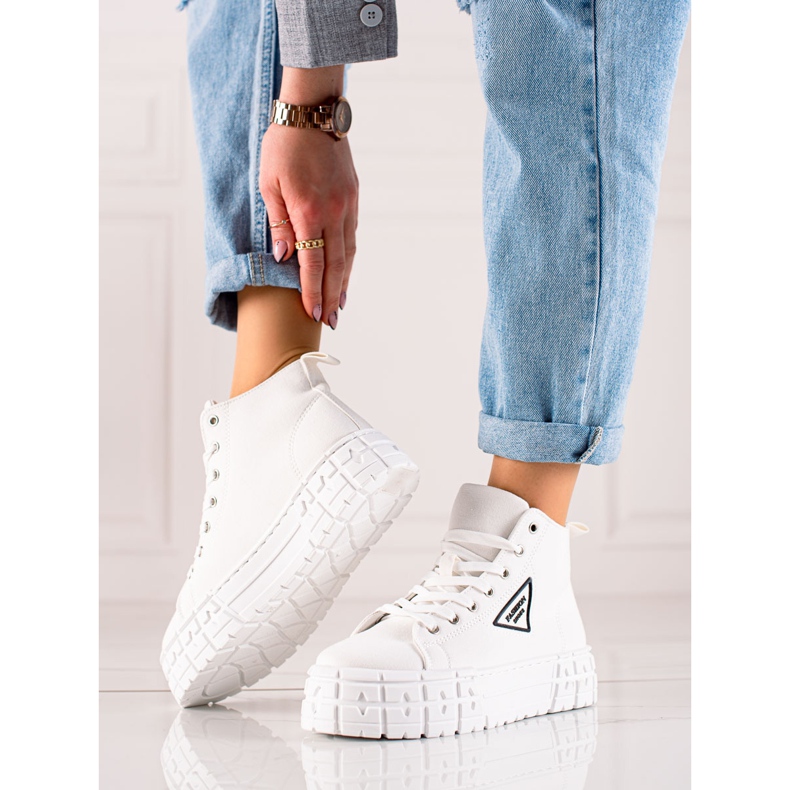 TRENDI Visoke modne cipele bijela 1