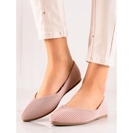 VINCEZA prugaste balerine ružičasta 1