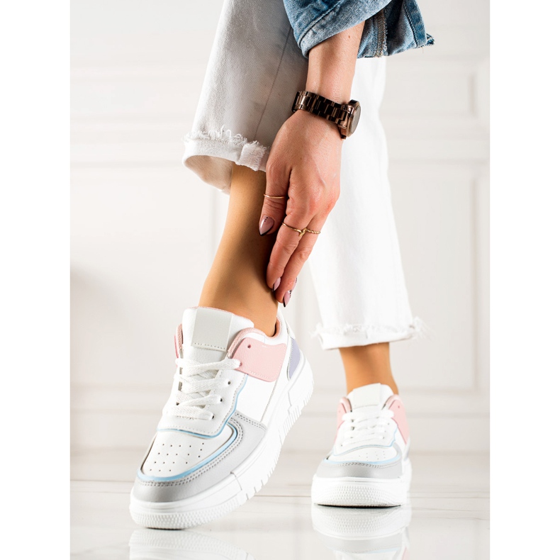 TRENDI Tenisice na platformi bijela višebojan 1