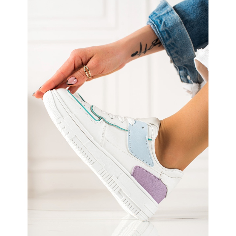 TRENDI Tenisice na platformi bijela višebojan 1