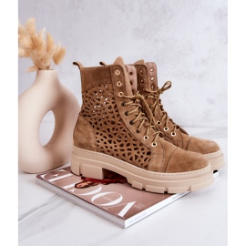 FILIPCZYK Ažurne čizme od antilopa Camel Aileen smeđa 1