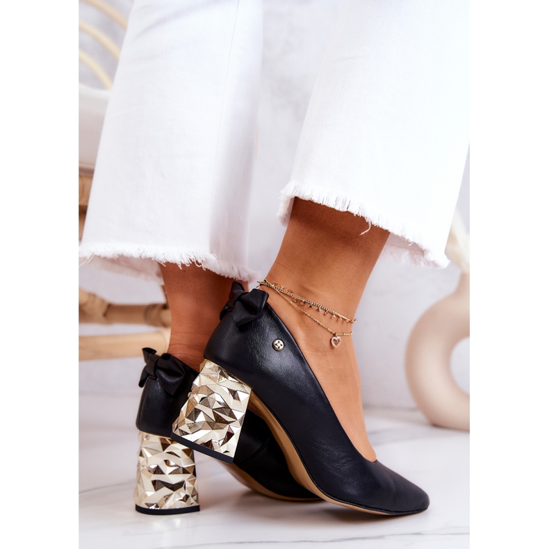 Kožne pumpice na šanku Maciejka 05334-01 crne crna 1