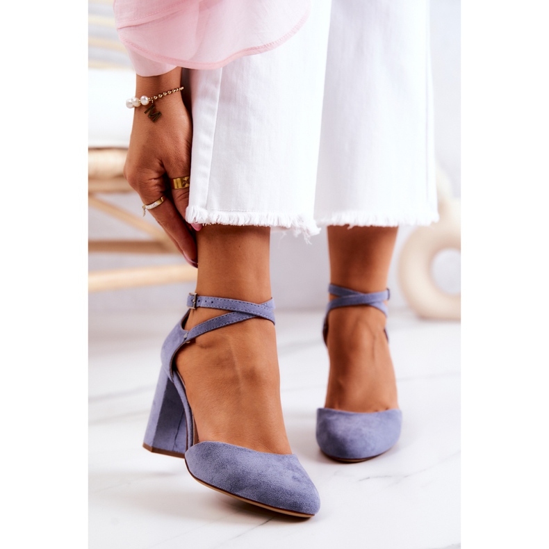 Suede pumpe on a Pillar Sergio Leone SK851 plave plava 1