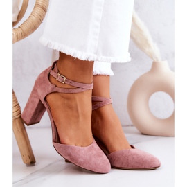 Suede pumpe on A Pillar Sergio Leone SK851 Pink ružičasta 2