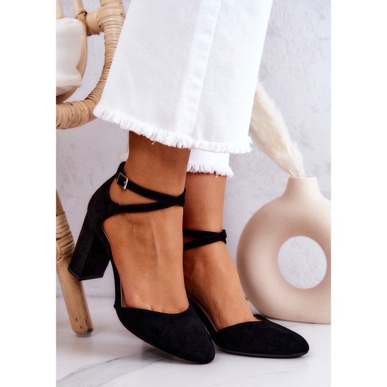 Suede pumpe on a Pillar Sergio Leone SK851 crne crna 1