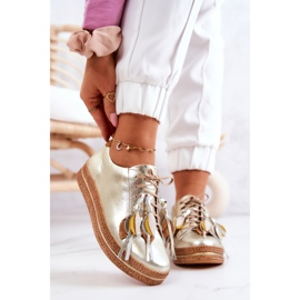 Maciejka 04550-25 Zlatne kožne cipele zlatni 2