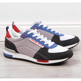 Cross Jeans M JJ1R4010C kožne sportske cipele bijela crna plava siva 1