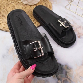 Crne papuče na platformi Big Star W JJ274A307 crna 1