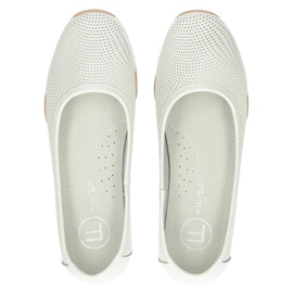 Kožne ažurne bijele balerinke Filippo DP3681 / 22 WH bijela višebojan 3