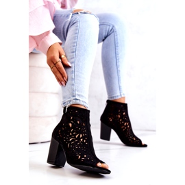 FB1 Crne ažurne čizme na post Bretanji crna 4