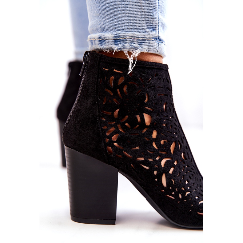 FB1 Crne ažurne čizme na post Bretanji crno 6