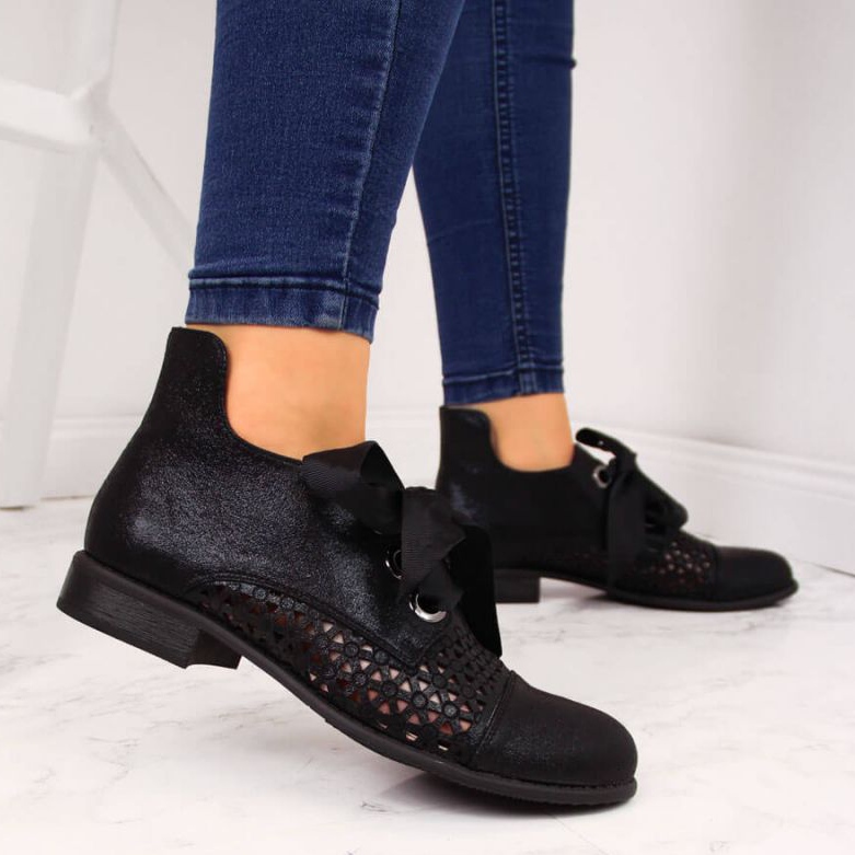 Proljetne ažurne čizme Jezzi W JEZ319A crne crno 2