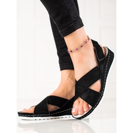 Antilop sandale s čičak trakom VINCEZA crna 1