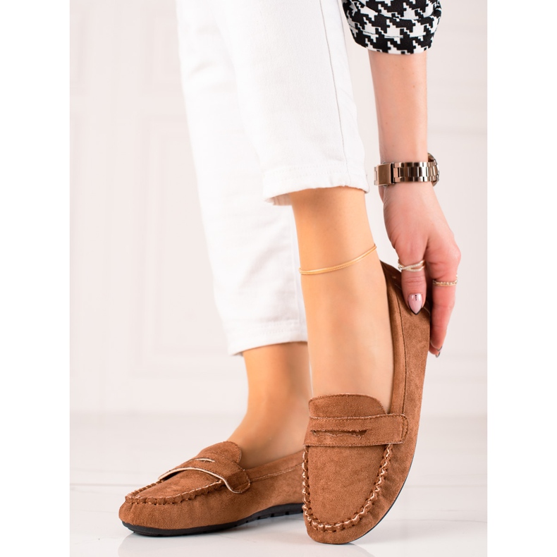 TRENDI Udobne mokasine od antilopa smeđa 2