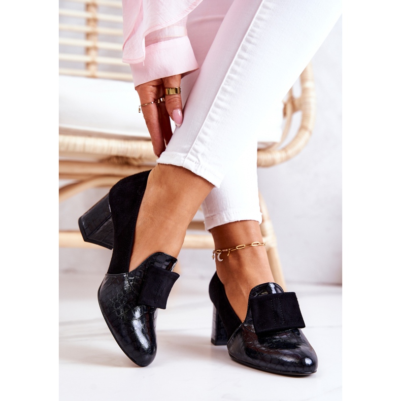 PA2 Crne Diana antilop cipele od zmijske kože crno 2