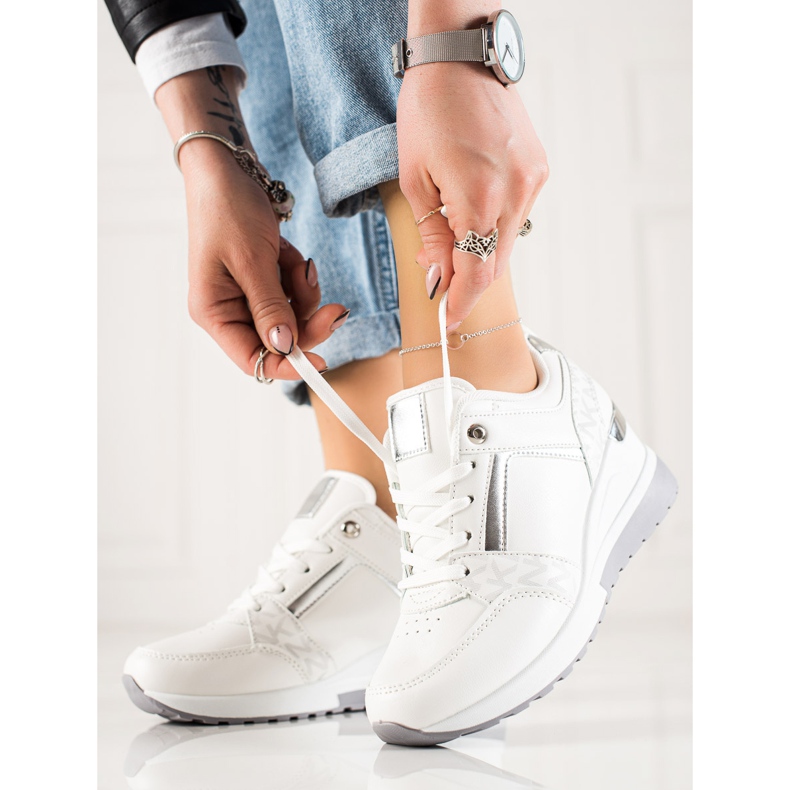 TRENDI Moderne tenisice na klin bijela 1