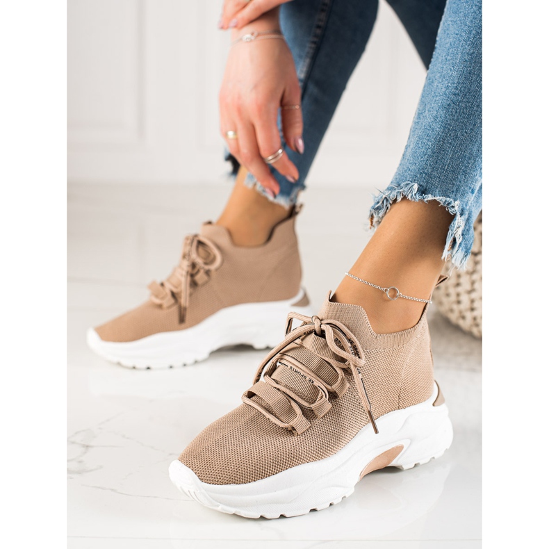 Camo Udobne sportske cipele na platformi bež 1