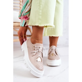 FILIPCZYK Kožne cipele sa srcima bež Curtis 1