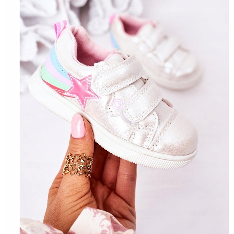Evento Djevojčice sportske cipele sa zvijezdom 21dz23-3904 White bijela 2
