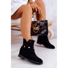 S.Barski Ažurne ženske proljetne čizme Black Royale crna 2