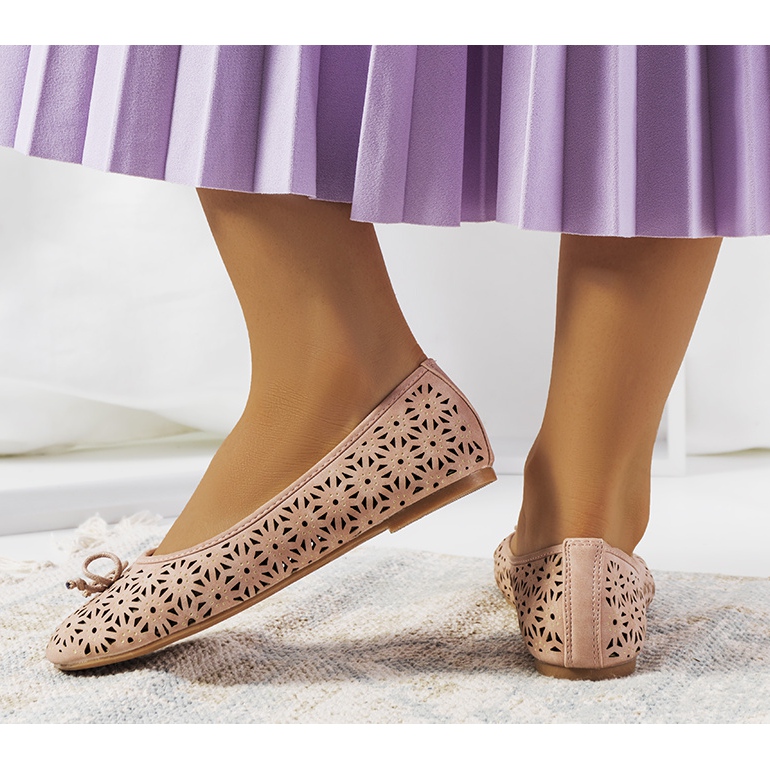 Betta ružičaste ažurne balerine ružičasta 1