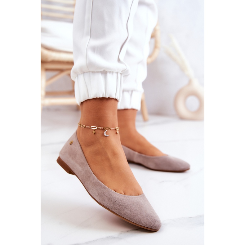 Ženske balerinke od antilopa Maciejka 04100-42 Bež 2