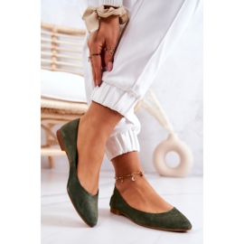 Ženske balerinke od antilopa Maciejka 04100-45 kaki zelena 2