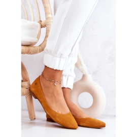 Ženske balerinke od antilopa Maciejka 04100-44 Tamno žute raznobojna žuta boja 1