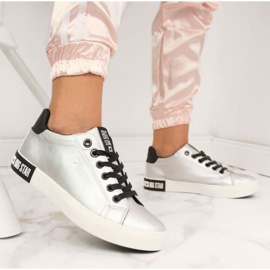 Niske tenisice s eko kožom Big Star W II274034 srebrne srebro 2