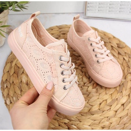 Čipkaste tenisice Big Star Jr JJ374006 svijetlo roze ružičasta 1