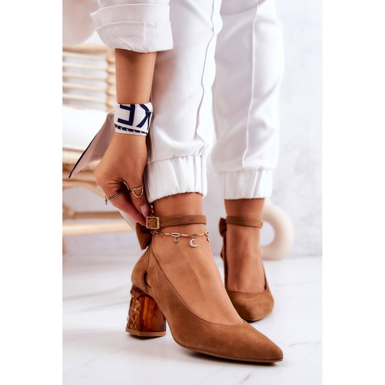 Suede cipele s mašnom Maciejka 05059-29 smeđe smeđa 2