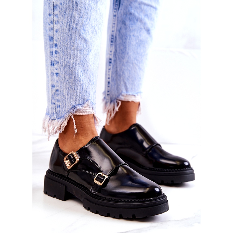 PL5 Kožne cipele s kopčom La.Fi Black Leonie crno 1