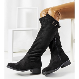 Crne ravne izolirane čizme Louise crna 1