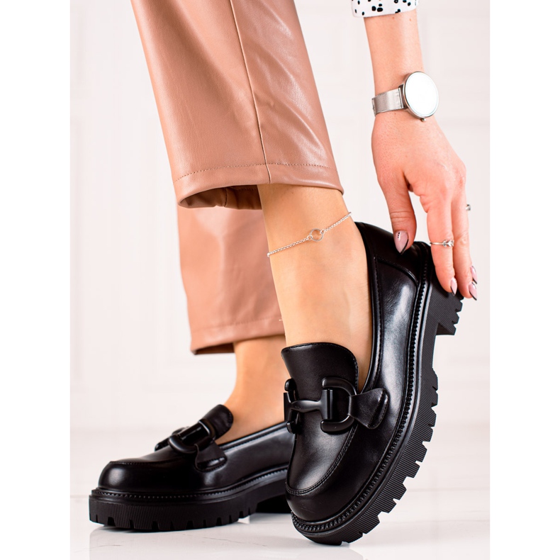 Seastar Modne mokasine na platformi crno 1