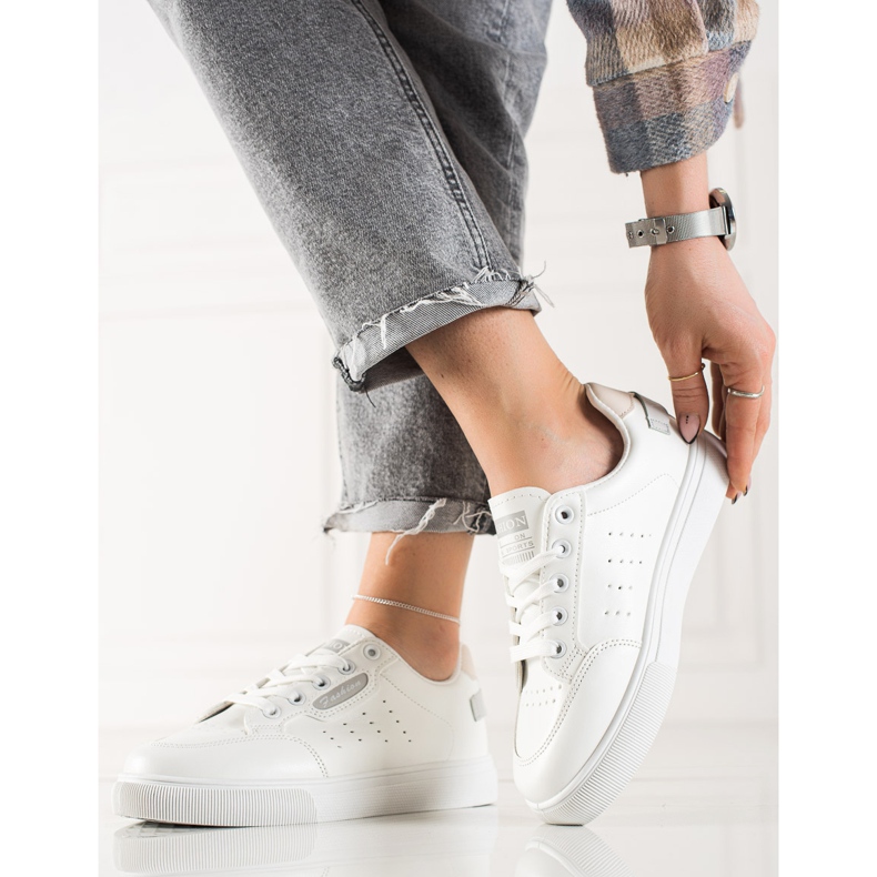 TRENDI Sportske cipele od eko kože bijela 1