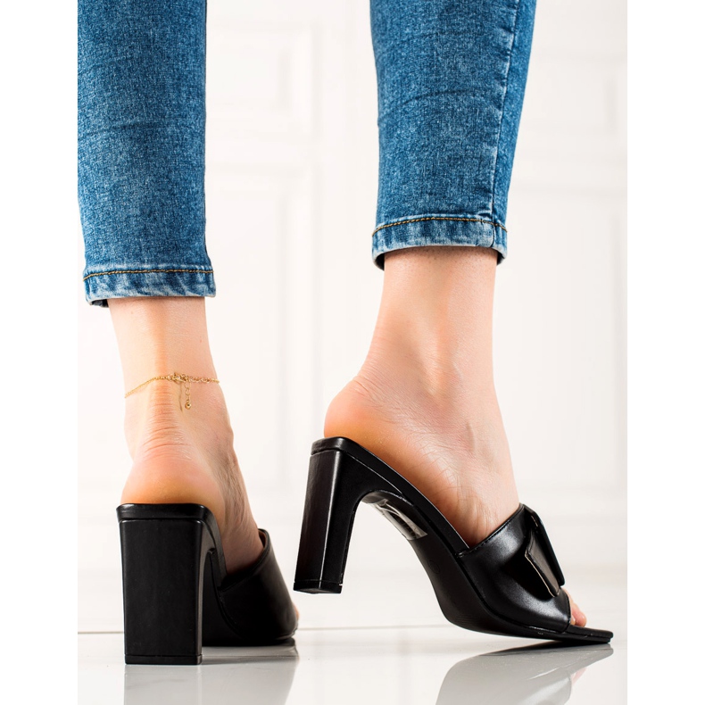 Vinceza sandale na visoku petu crno 2