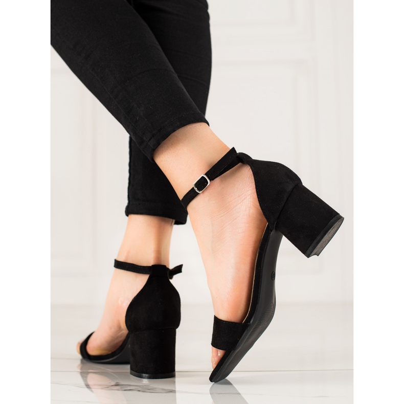 Sandale na nisku petu VINCEZA crna 1