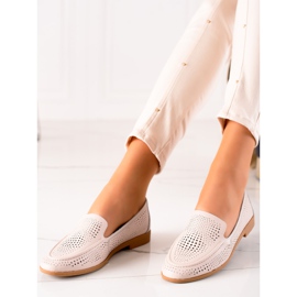 Goodin Kožne mokasinke s ažurnim uzorkom bež 1