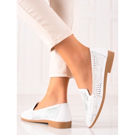 Goodin Kožne mokasinke s ažurnim uzorkom bijela 1