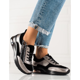 Goodin Kožne tenisice s patentnim zatvaračem crna 2