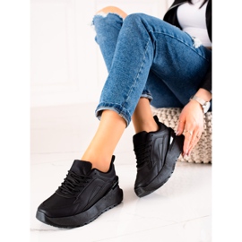 TRENDI Crne eko kožne tenisice crna 1