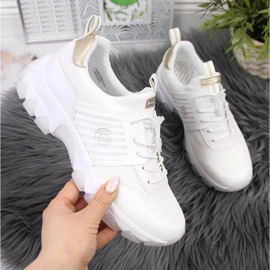 Tenisice na klin Bugatti W INT1697 bijele bijela zlatna 1