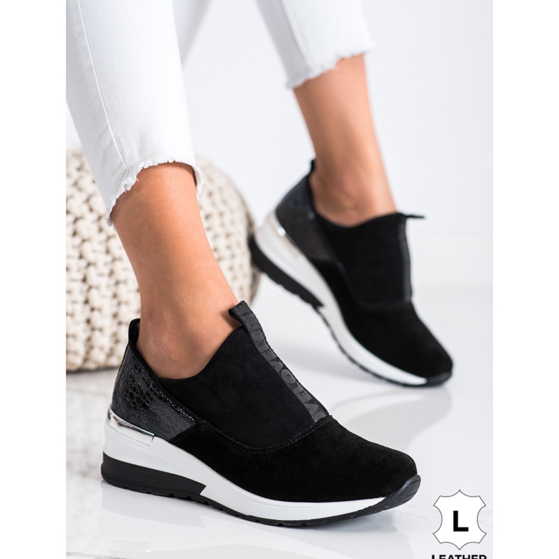 Filippo Kožne tenisice koje se navlače crna 1