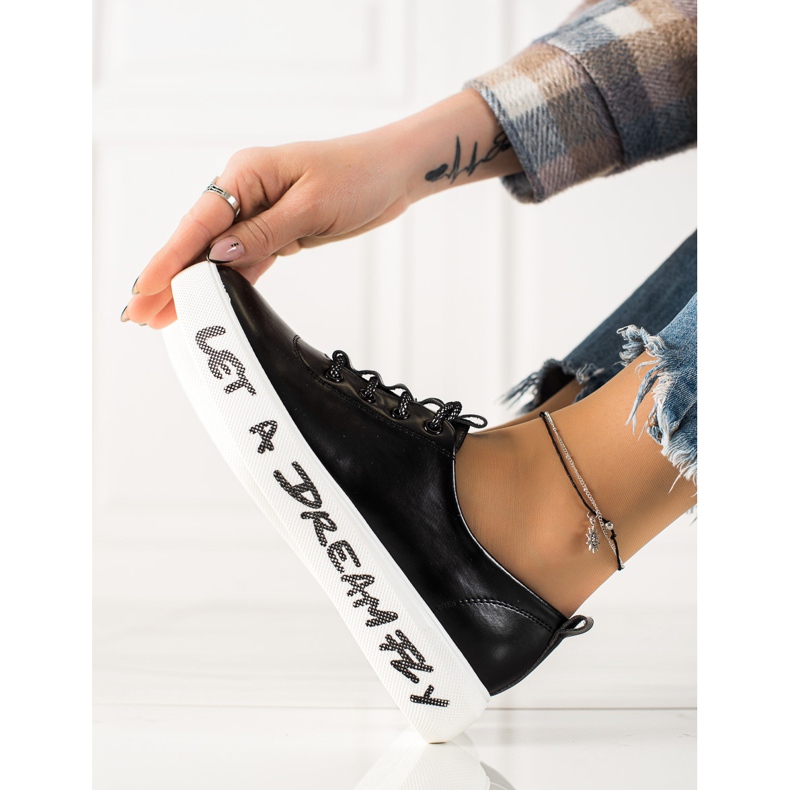 Goodin Tenisice s modnom eko ​​kožom crna 1