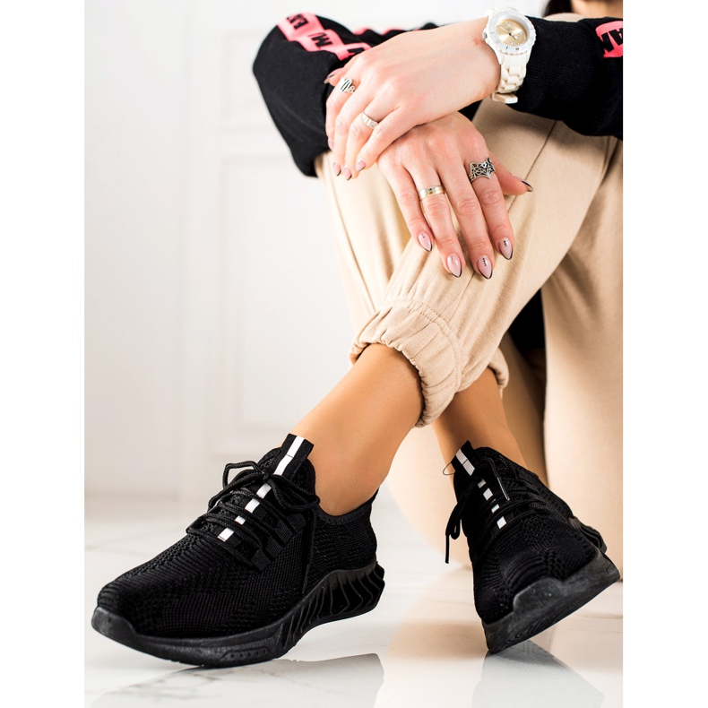 TRENDI Lagane crne sportske cipele crna 1