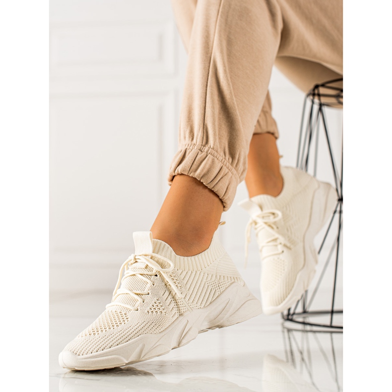 TRENDI Tekstilne sportske cipele bež 1