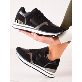 TRENDI Crne tenisice na platformi crno 1