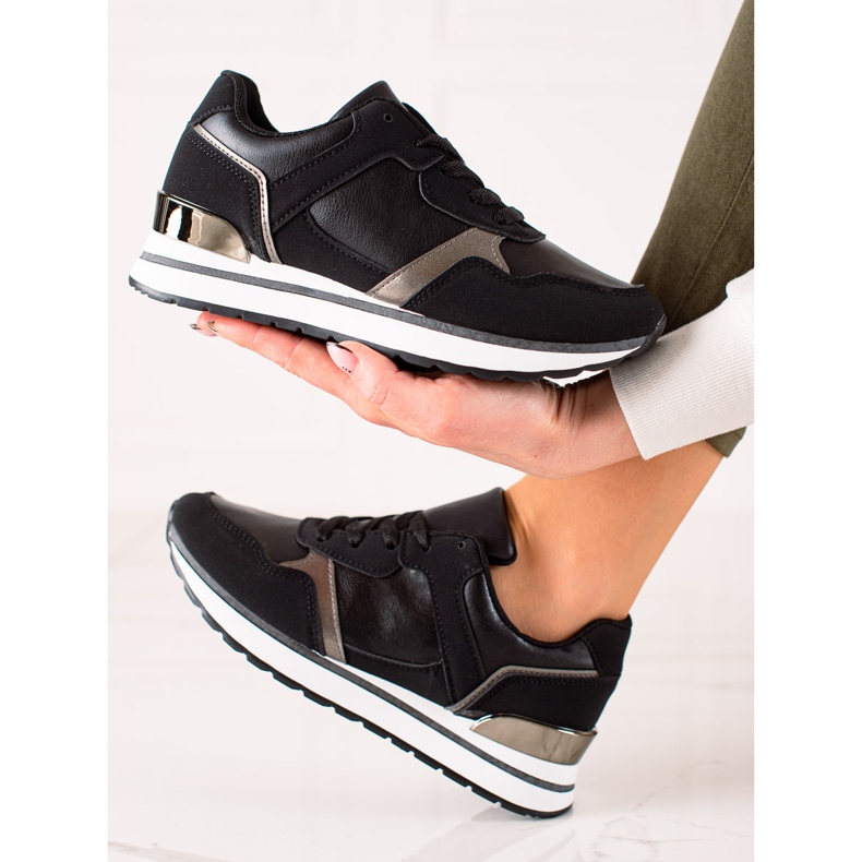 TRENDI Crne tenisice na platformi crna 1